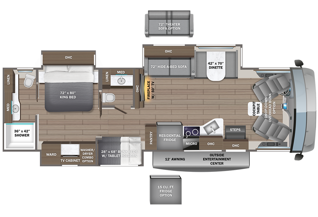 2024 Entegra Emblem 36T Floorplan Image