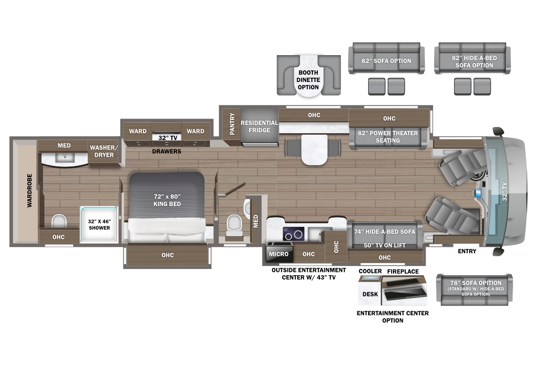 2025 Entegra Cornerstone 45W Floorplan Image
