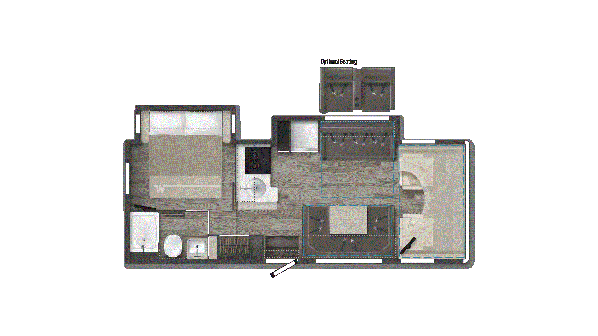 2025 Winnebago Spirit 26T Floorplan Image
