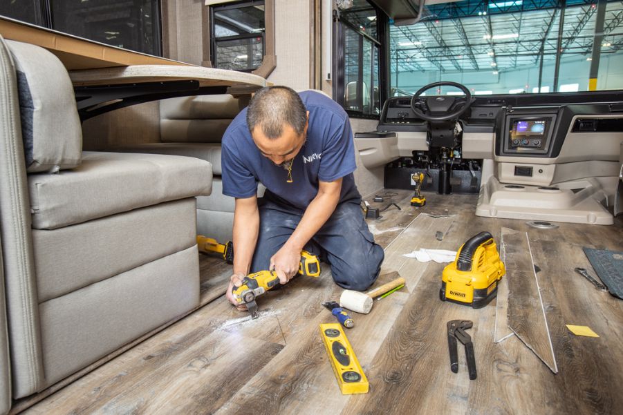 NIRVC Technician Working in Motorhome