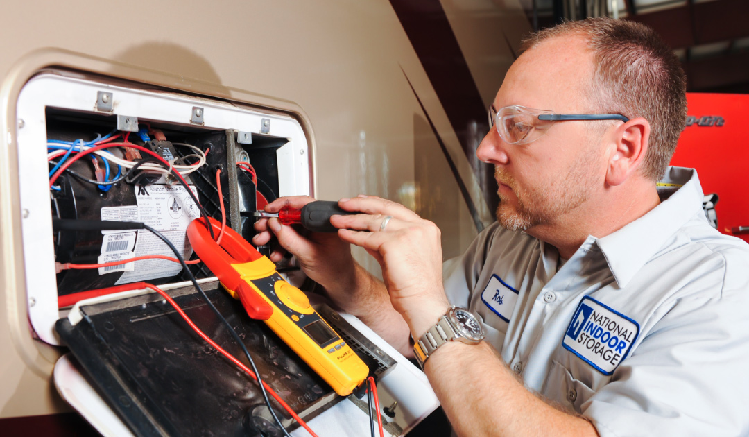 Electrician working on RV