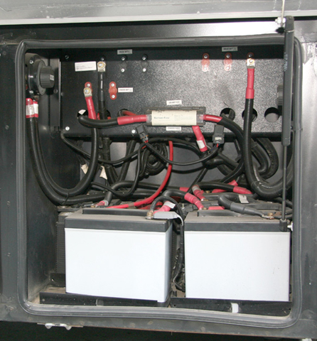 The battery compartment from an Allegro Bus The battery compartment from an Allegro Bus