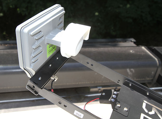 LNB mounted to the LNB arm