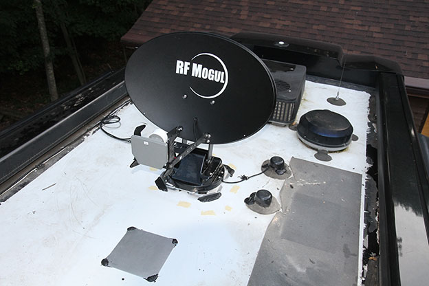 completed installation of satellite dish