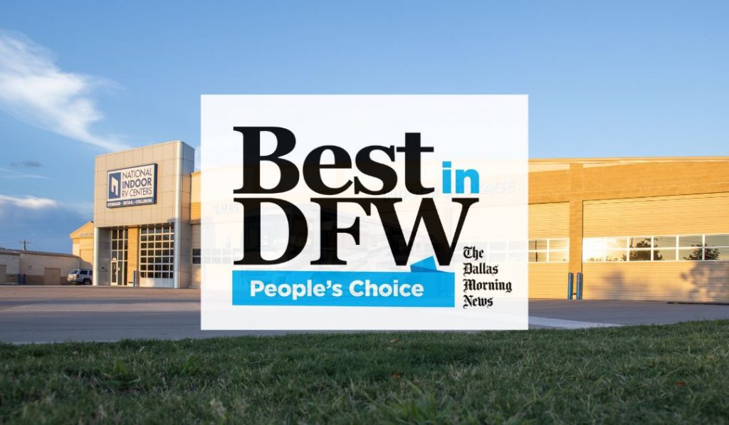 National Indoor RV Centers Best in Dallas-Fort Worth people's choice award by the Dallas morning news