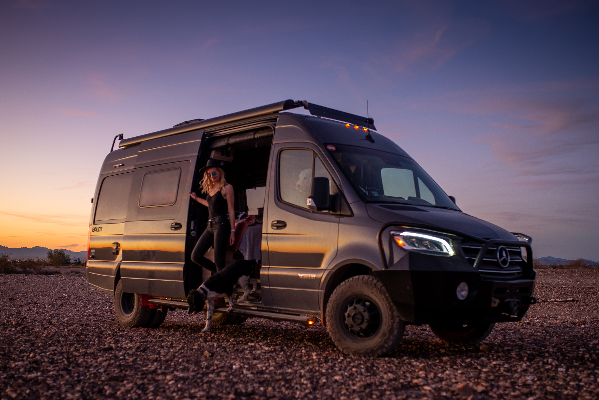 National Indoor RV Centers blog Merrisa Class B Winnebago Boldt at sunset