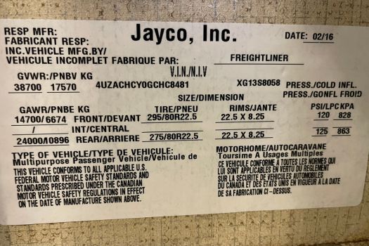 NIRVC-How-Much-Does-an-RV-Weigh-1 Federal Compliance label