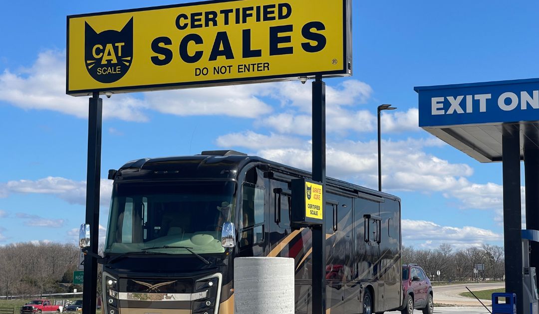 RV being weighed on CAT Scales