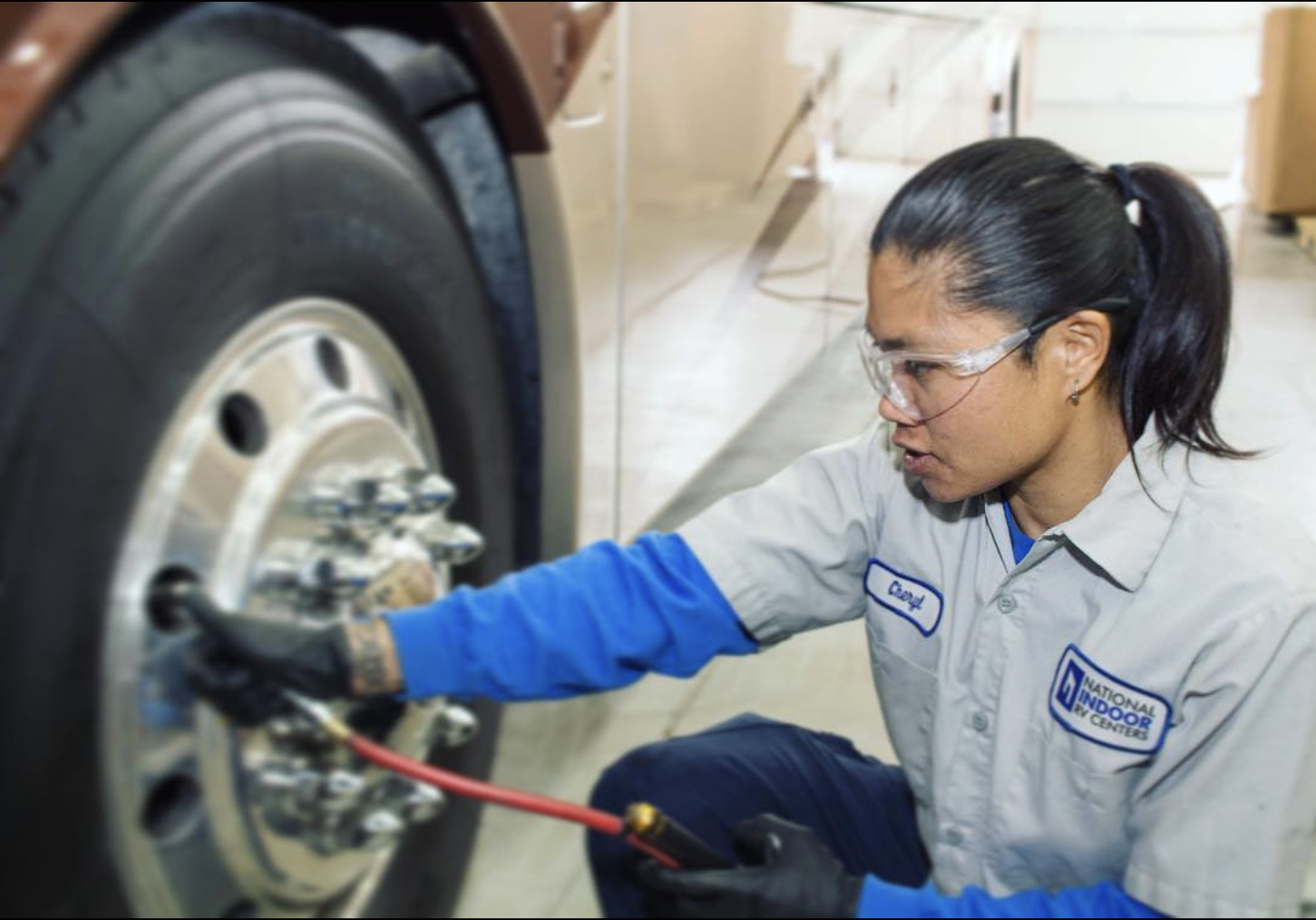 NIRVC Service Technician Airing up a Tire